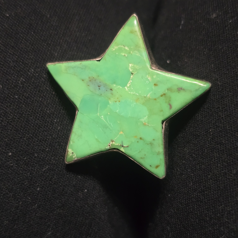 Apple Green Mojave Star Statement Ring Adjustable… - image 2